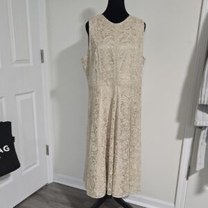Tahari Cream Dress Sleeveless